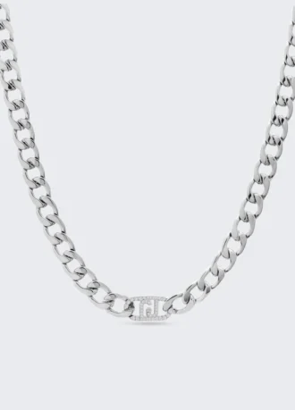 Naszyjnik typu choker z monogramem i kryształkami Naszyjnik typu choker z monogramem i kryształkami