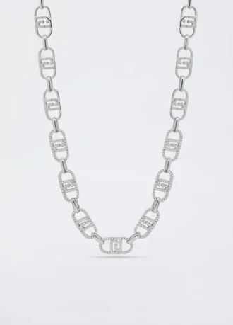 Naszyjnik typu choker z monogramem i kryształkami Naszyjnik typu choker z monogramem i kryształkami