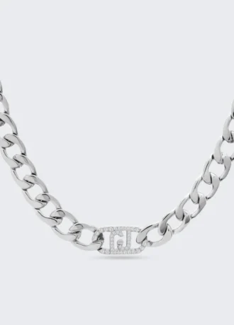 Naszyjnik typu choker z monogramem i kryształkami Naszyjnik typu choker z monogramem i kryształkami