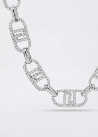 Naszyjnik typu choker z monogramem i kryształkami Naszyjnik typu choker z monogramem i kryształkami
